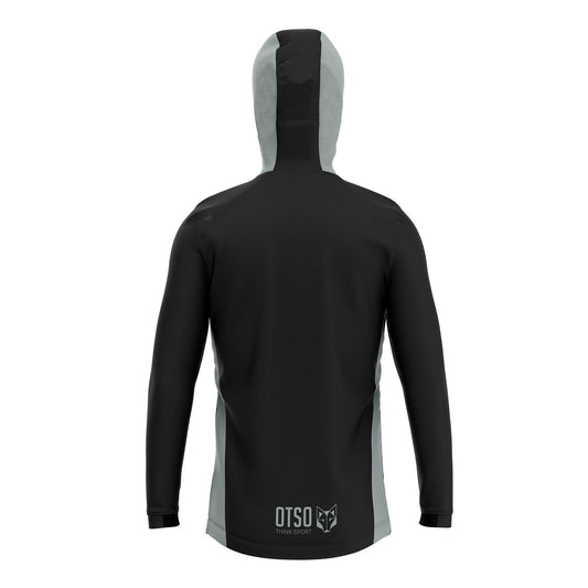 Felpa sportiva unisex con cappuccio - Nero e Grigio