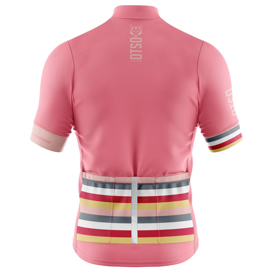Maglia da ciclismo Uomo - Righe Rosa Corallo (Svendita)