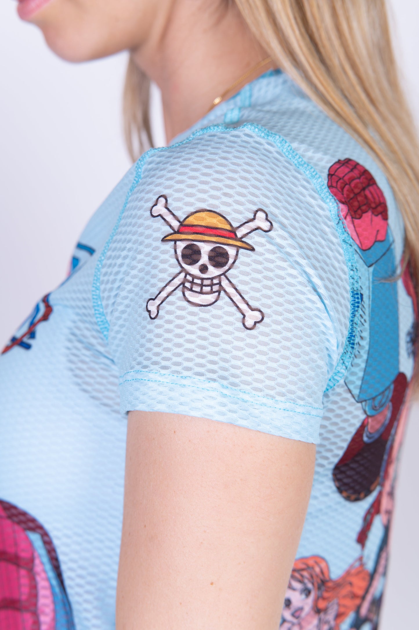 T-Shirt Femme manches courtes - One piece fishman straw hat crew turquoise