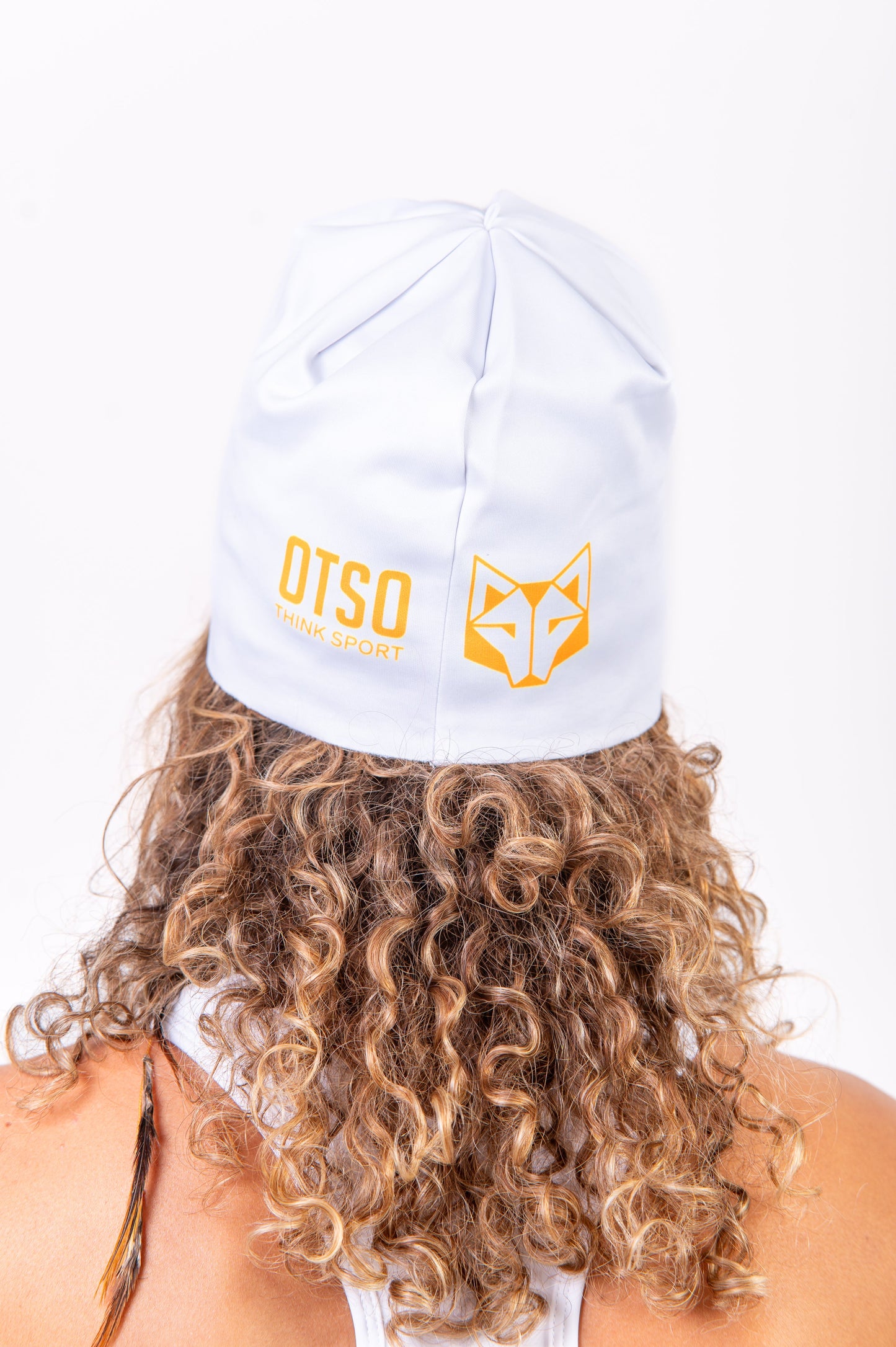 Hat - White & Bright Orange