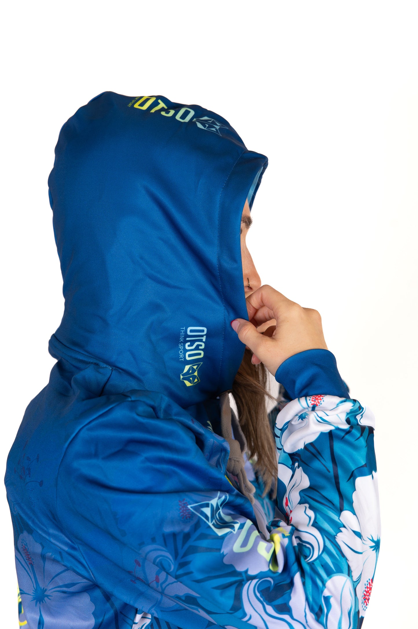 Hooded sweatshirt - Swim Bike Run Flower