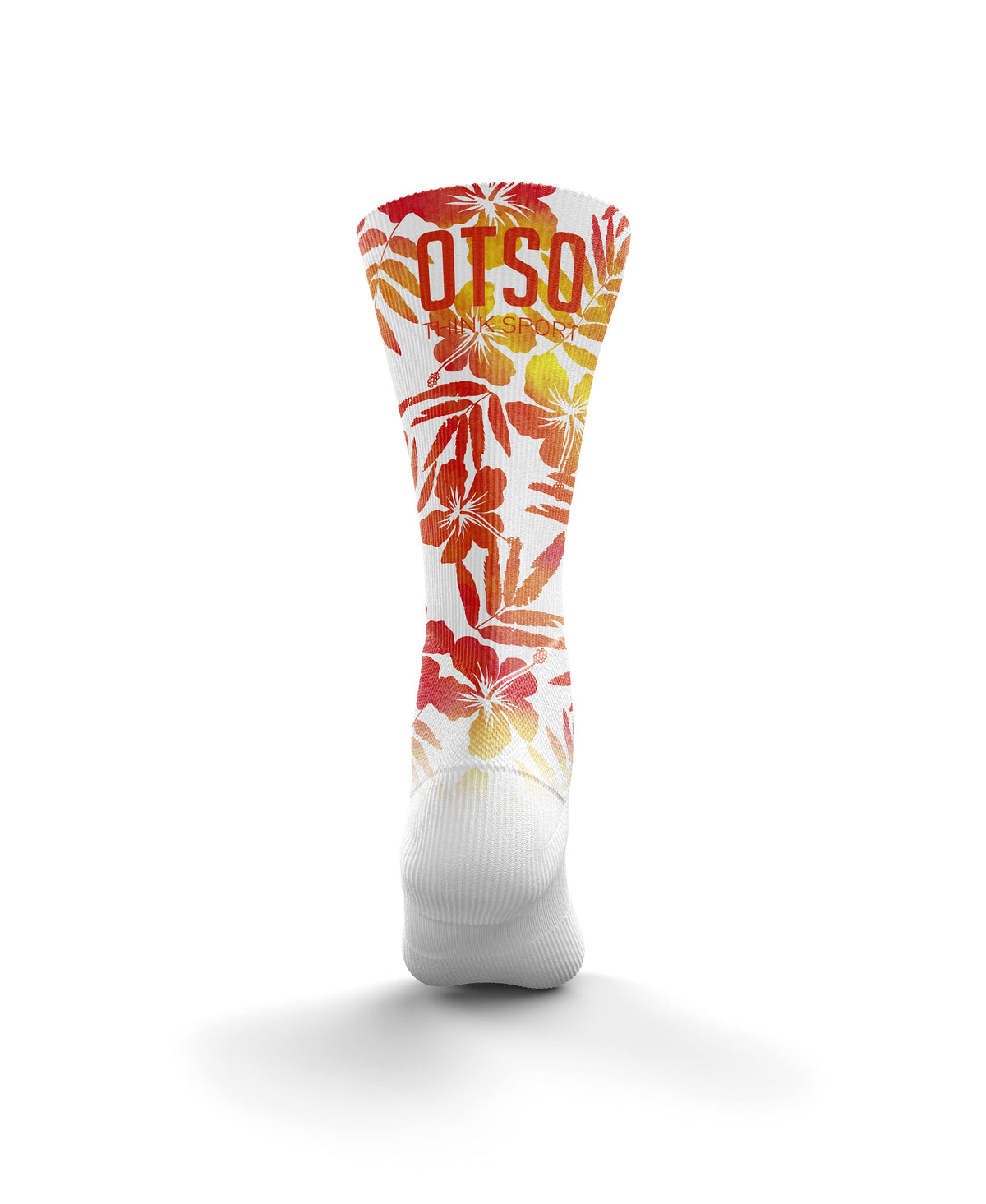 Veredelte Socken - Blumenmuster Orange