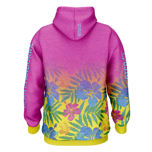 Hooded Sweatshirt - Floral Pink