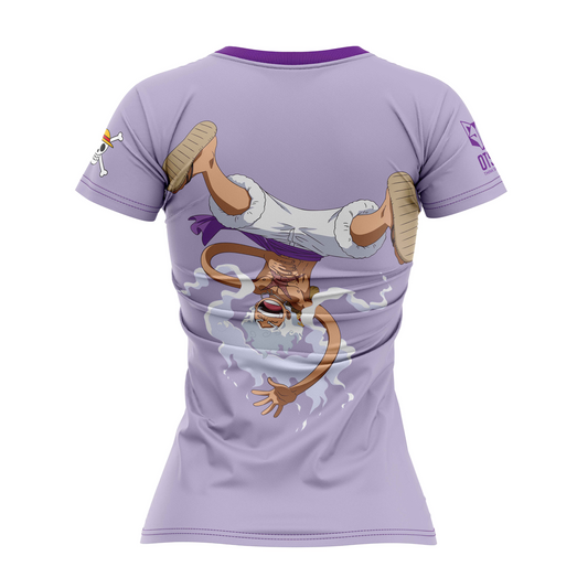 Maglietta donna maniche corte - One Piece Egghead Luffy Gear5 viola