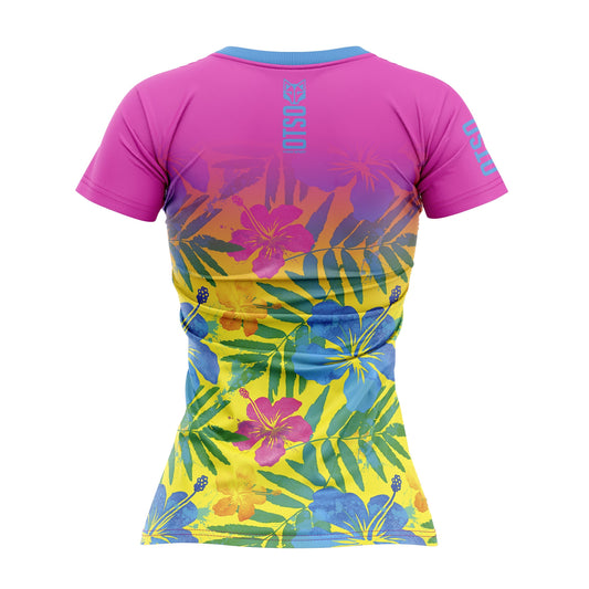 Maglietta donna maniche corte - Rosa floreale