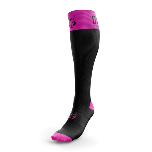 Chaussettes récupération - Black & Fluo Pink