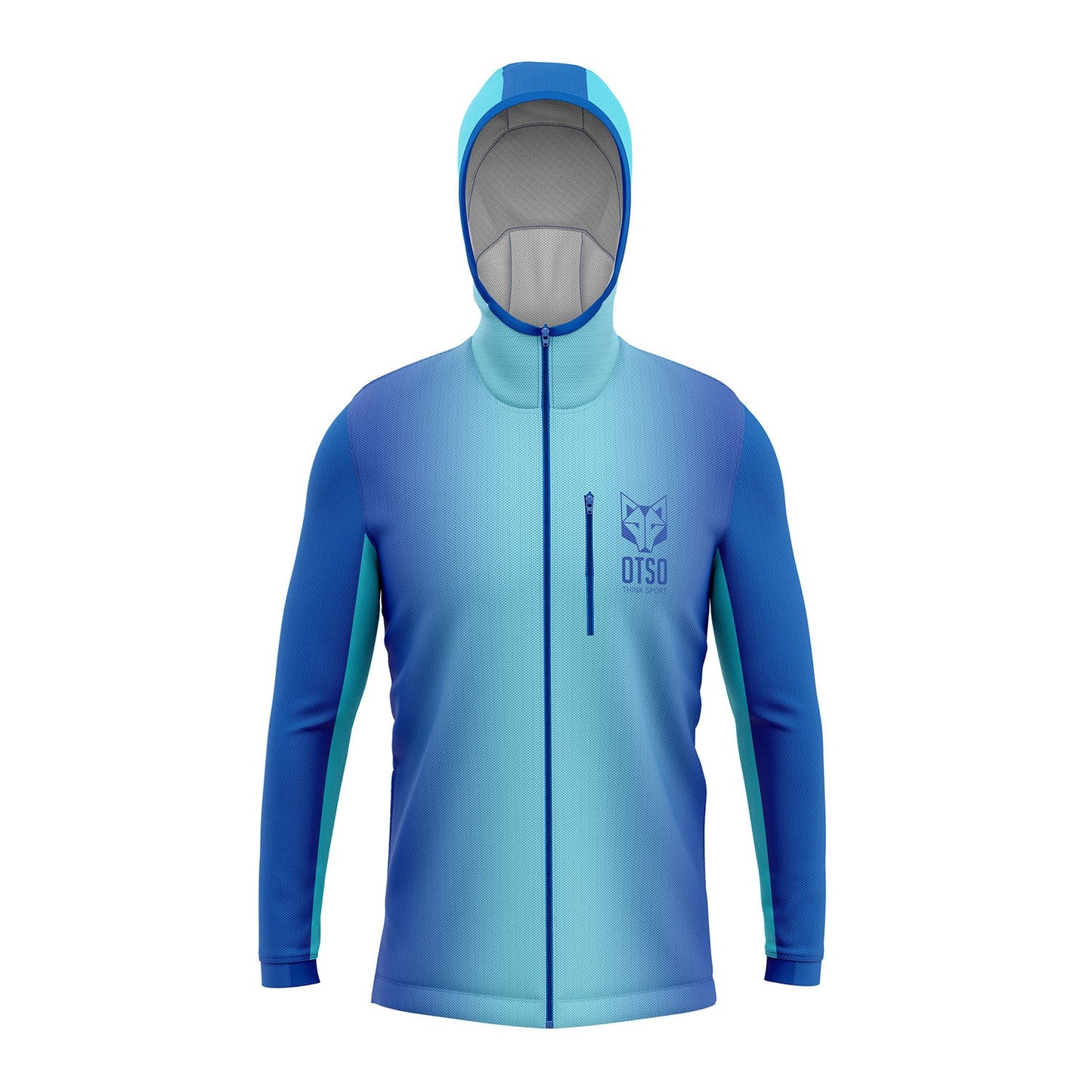 Unisex athletic hooded sweatshirt - Electric Blue & Light Blue