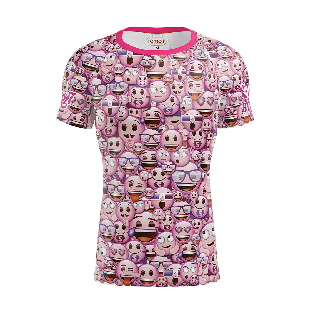 Herren-T-Shirt mit kurzen Ärmeln – Klassisches Emoji Pink