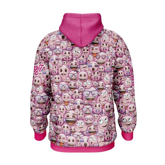 Kapuzensweatshirt - Emoji Klassisch Rosa
