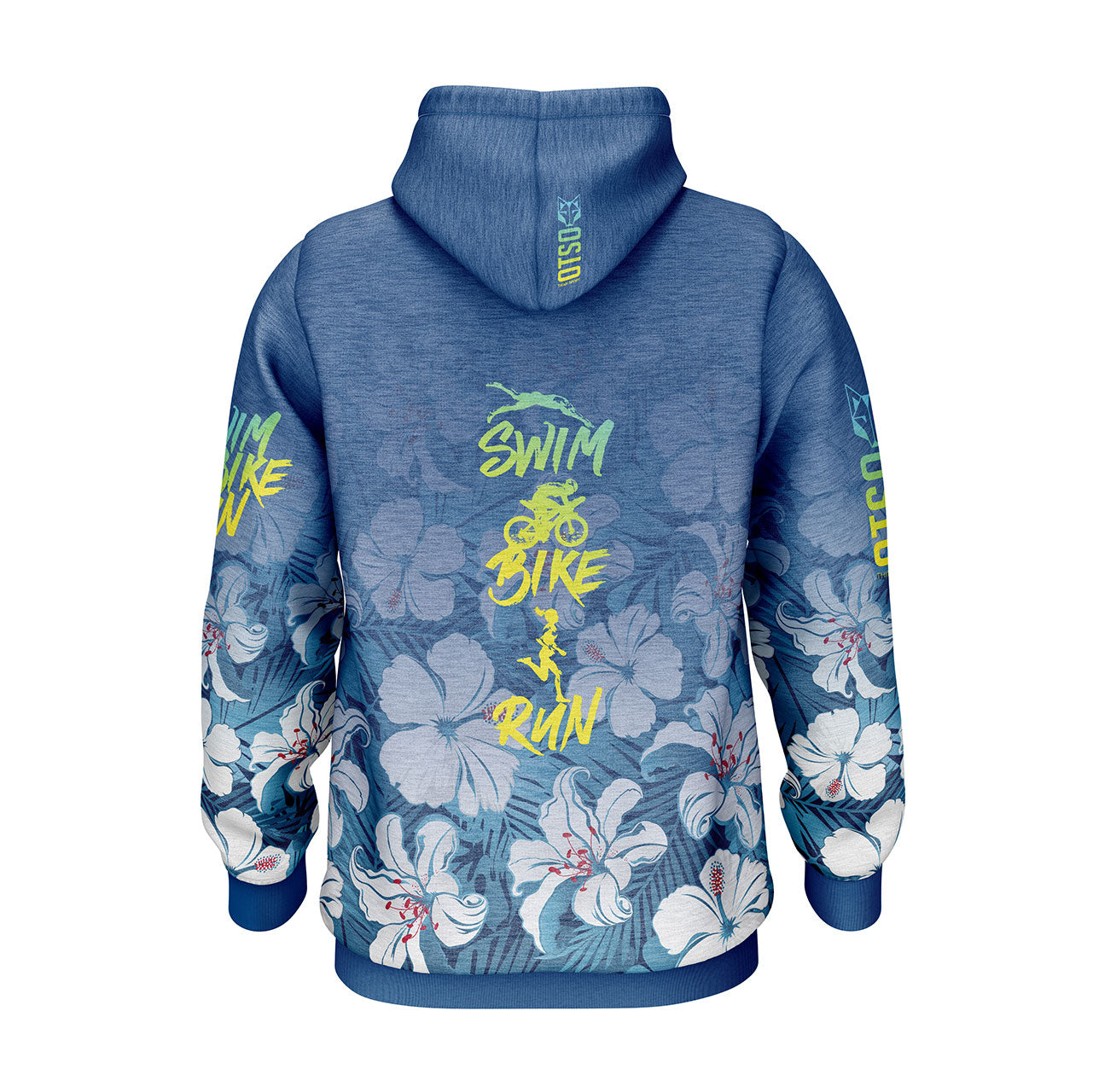 Hooded sweatshirt - Swim Bike Run Flower