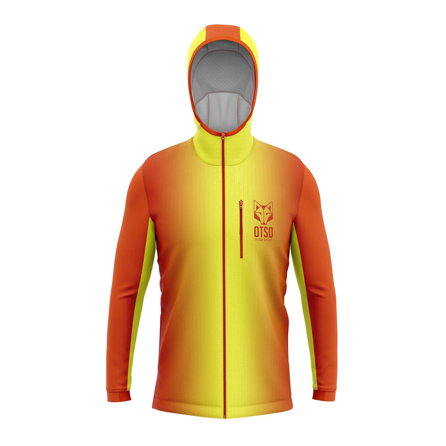 Unisex athletic hooded sweatshirt - Bright Orange & Bright Yellow