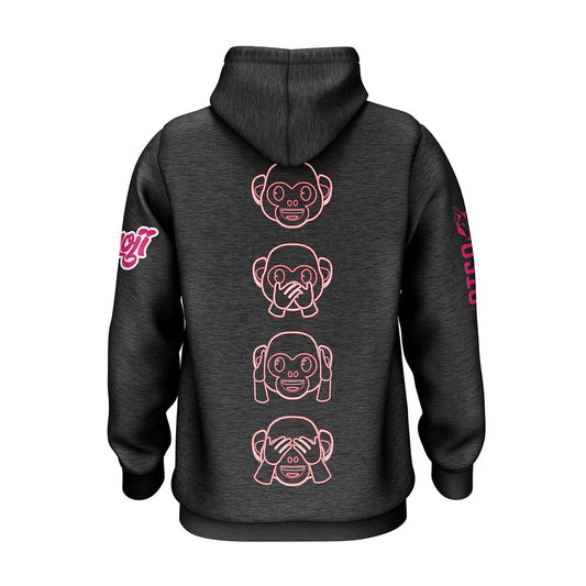 Hooded sweatshirt - Neon Monkey Emoji