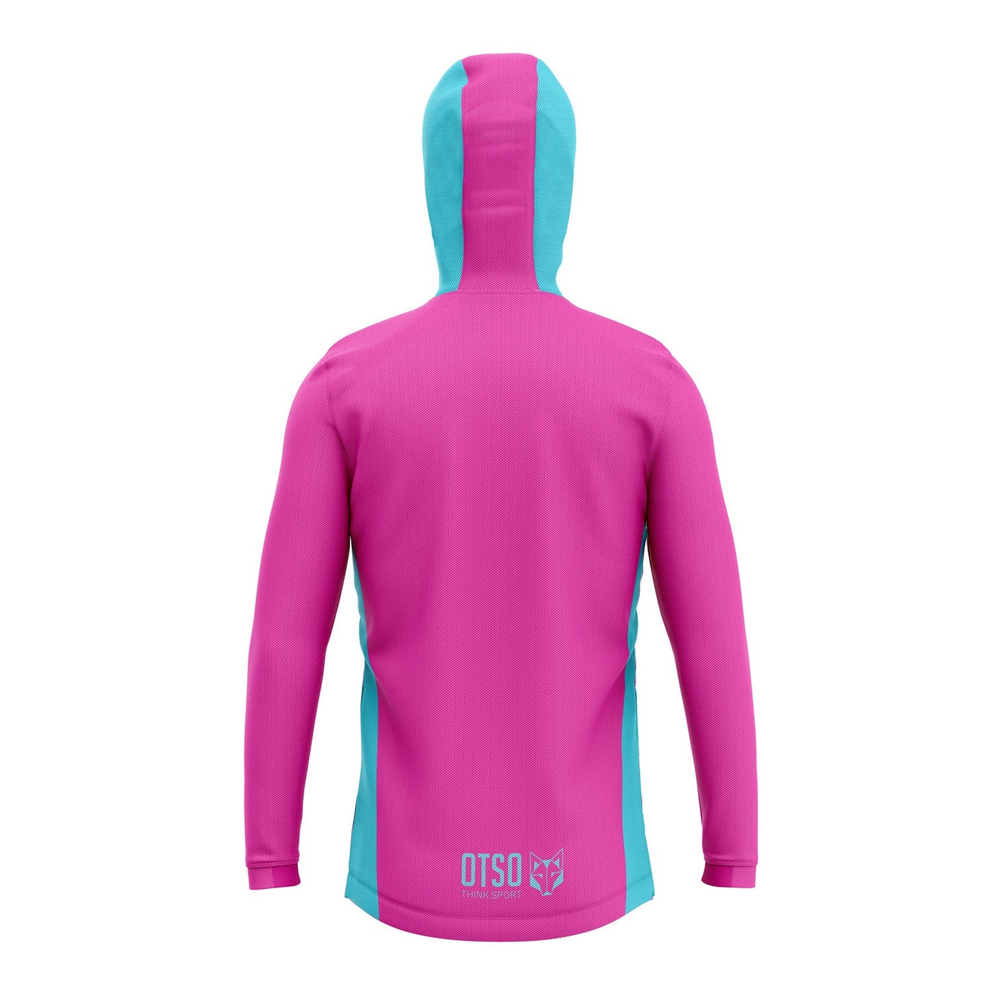 Unisex athletic hooded sweatshirt - Bright Pink & Light Blue