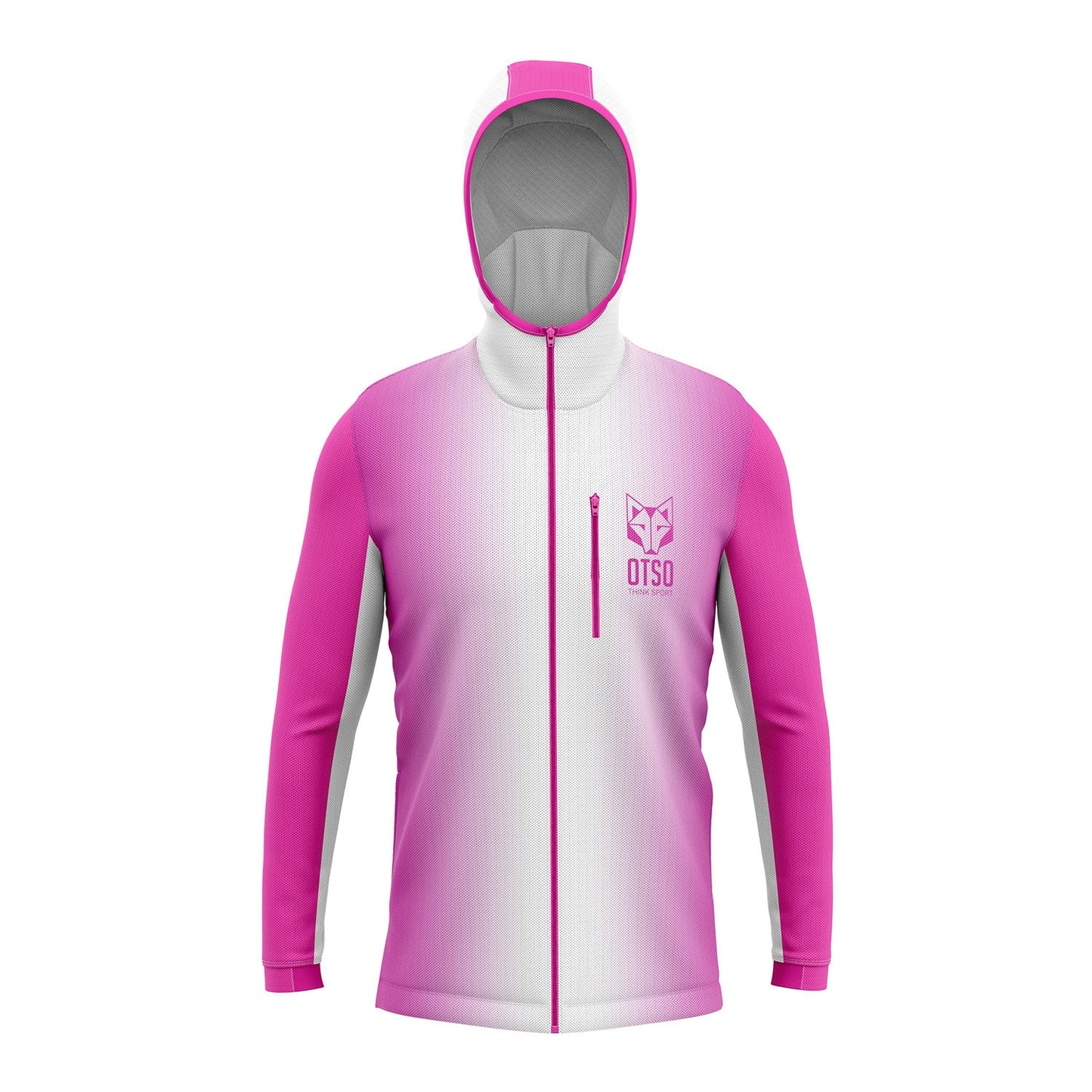 Unisex athletic hooded sweatshirt - Bright Pink & White