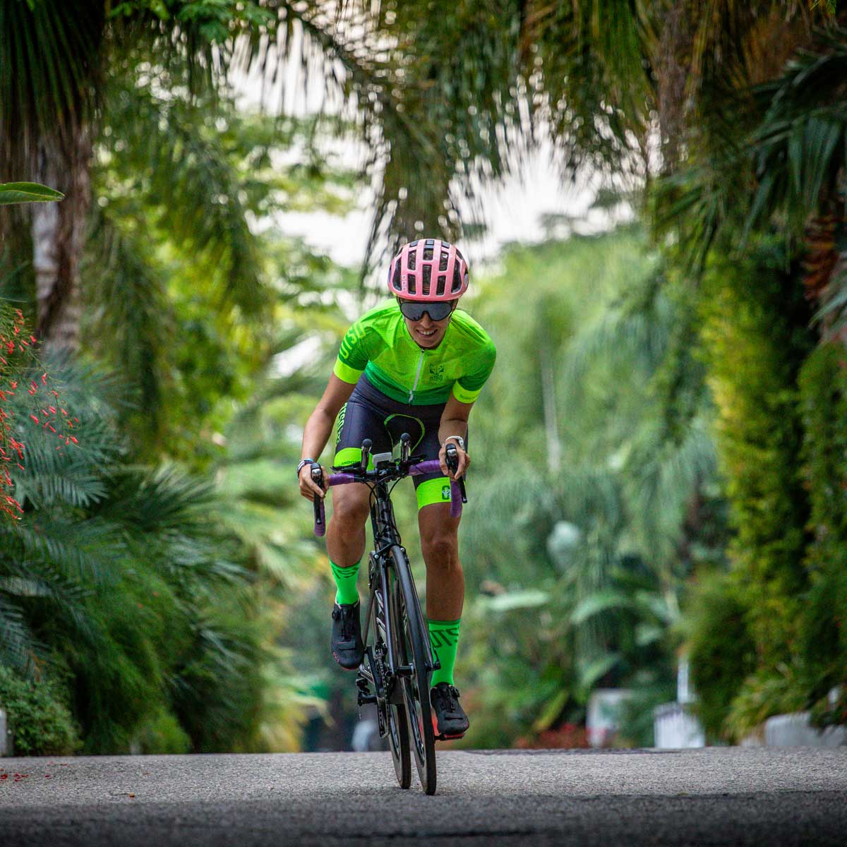 Maglia da ciclismo donna - Verde fluorescente (Svendita)