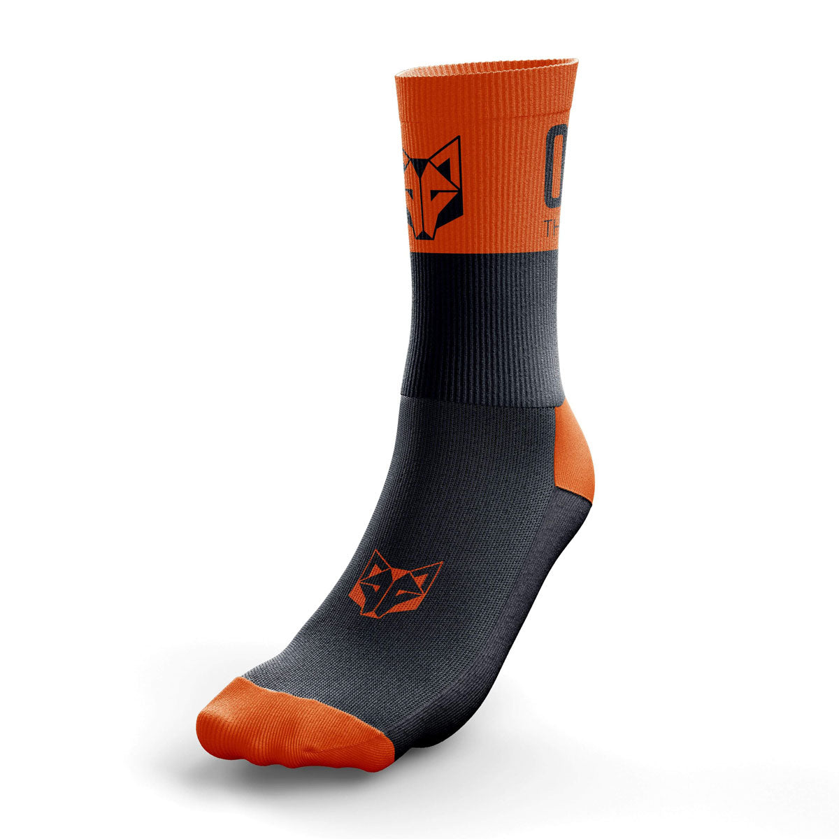 Multisport-Socken halblang - Schwarz & Leuchtendes Orange