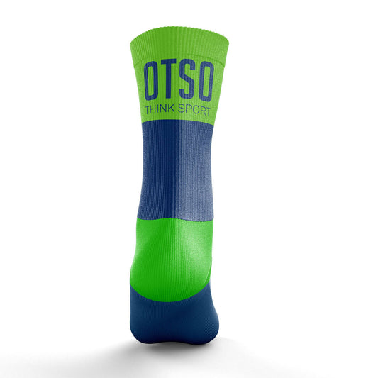 Calze Multisport a mezza gamba - Blu Elettrico e Verde Fluorescente