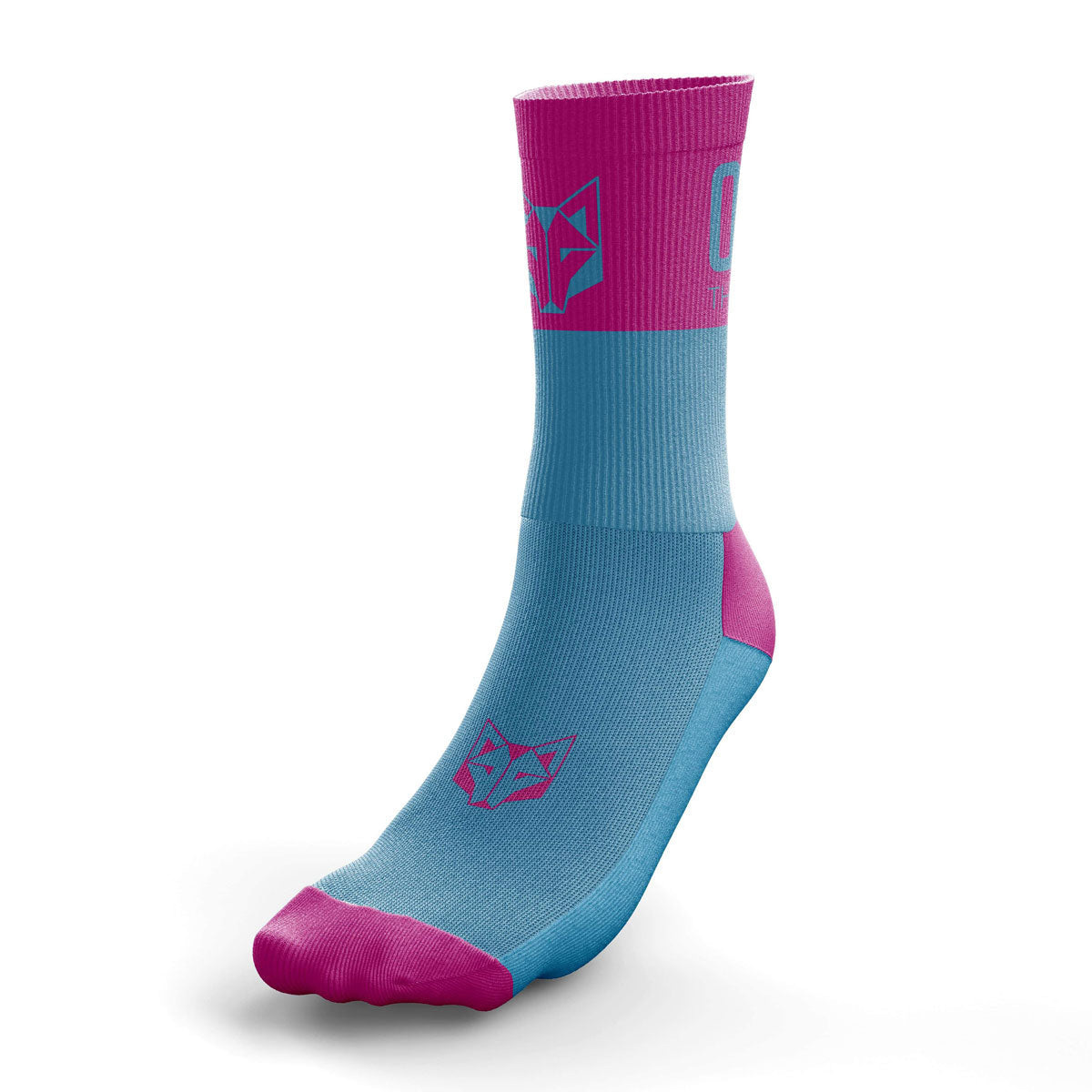 Multisport-Socken halblang - Hellblau & Leuchtend Pink