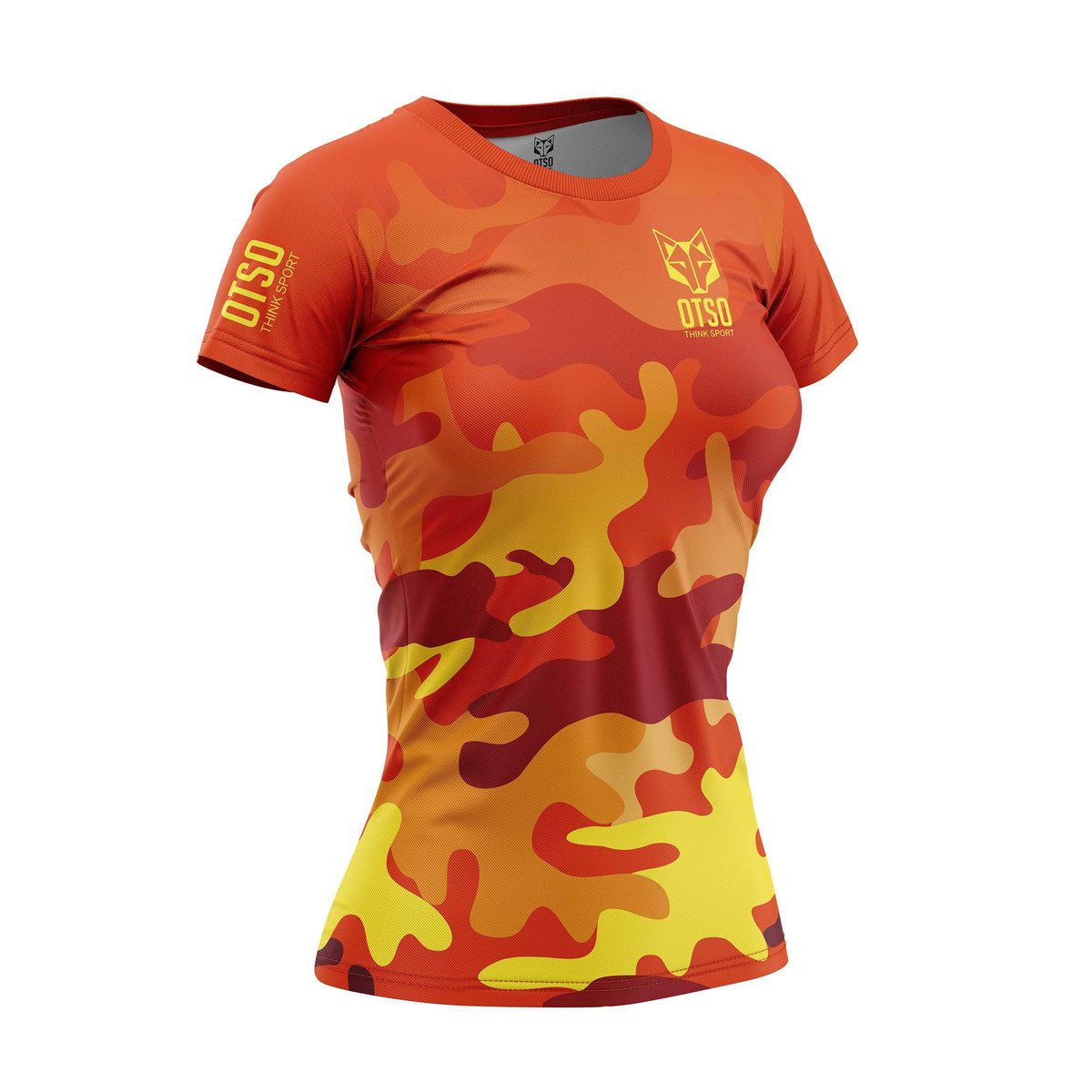 Women's short-sleeve shirt - Orange camouflage (Clearance)