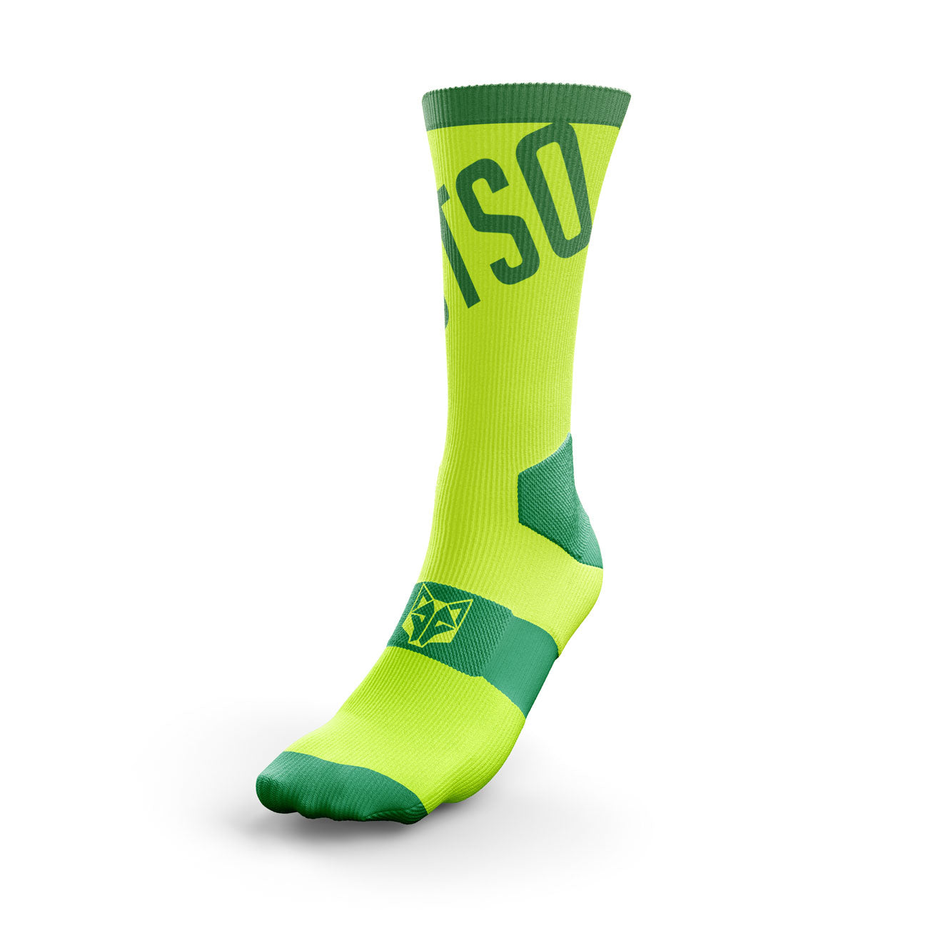 Calze da ciclismo alte - Verde fluorescente