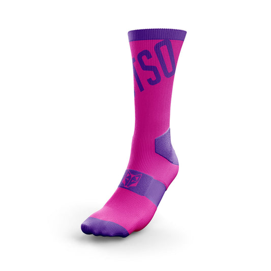 Chaussettes cyclisme hautes - Fluo Pink
