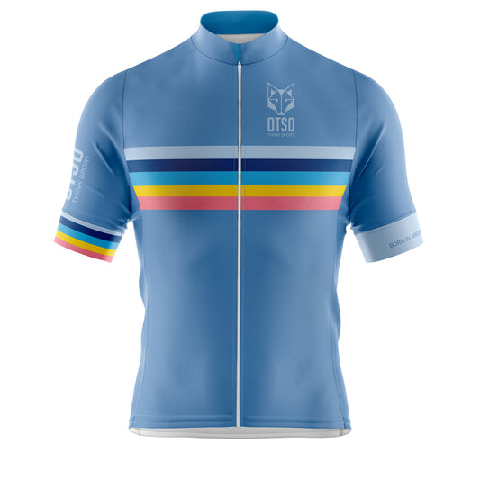 Herren-Radtrikot - Gestreift Stahlblau (Ausverkauf)