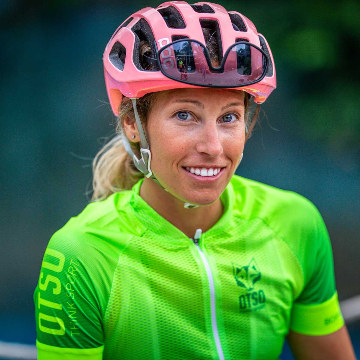 Maglia da ciclismo donna - Verde fluorescente (Svendita)