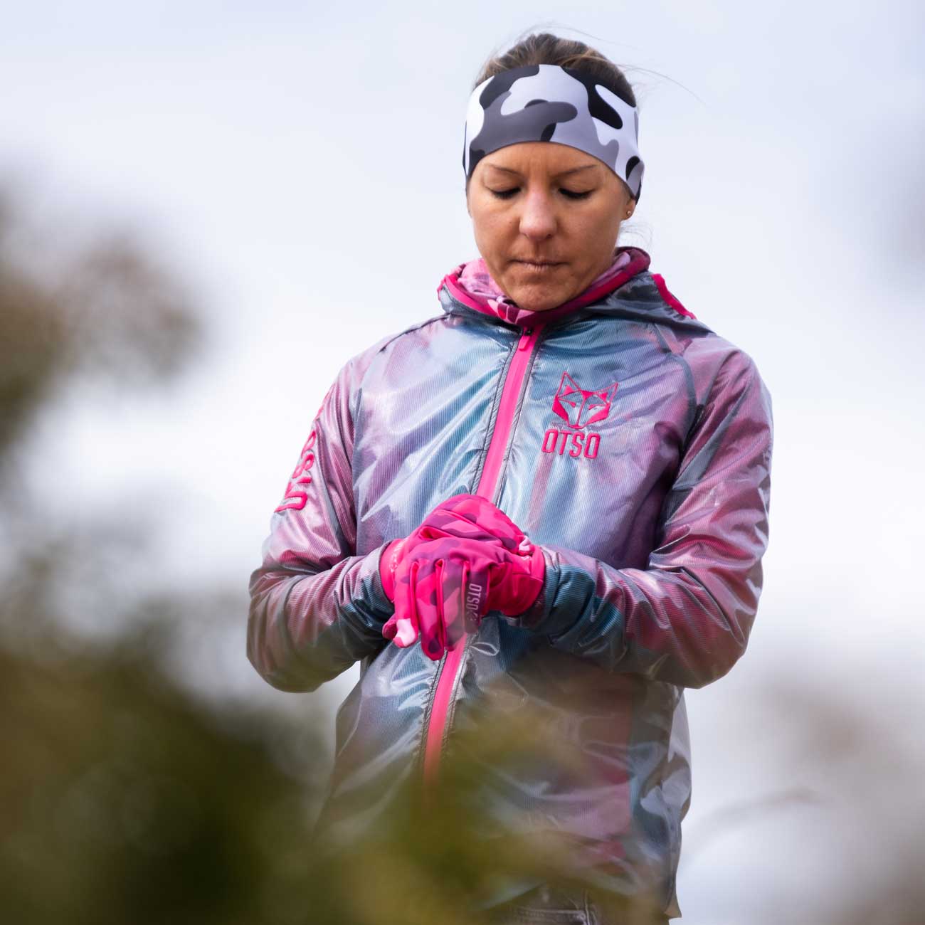 Waterproof Jacket - Black & Fluo Pink