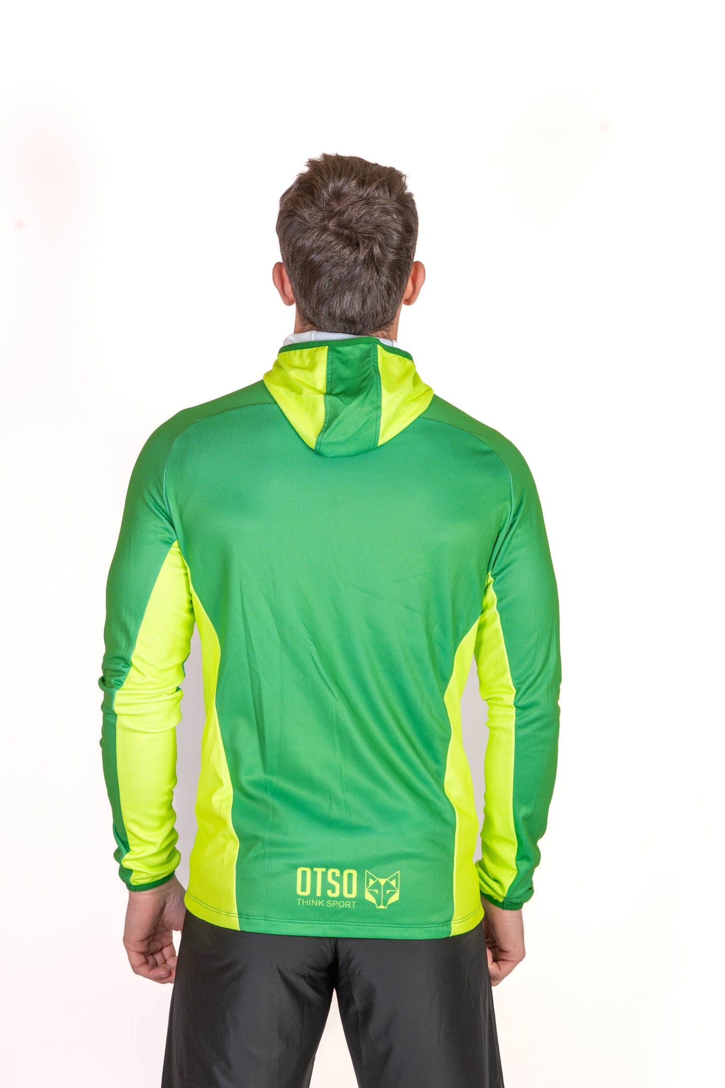 Unisex athletic hooded sweatshirt - Forest Green & Bright Green