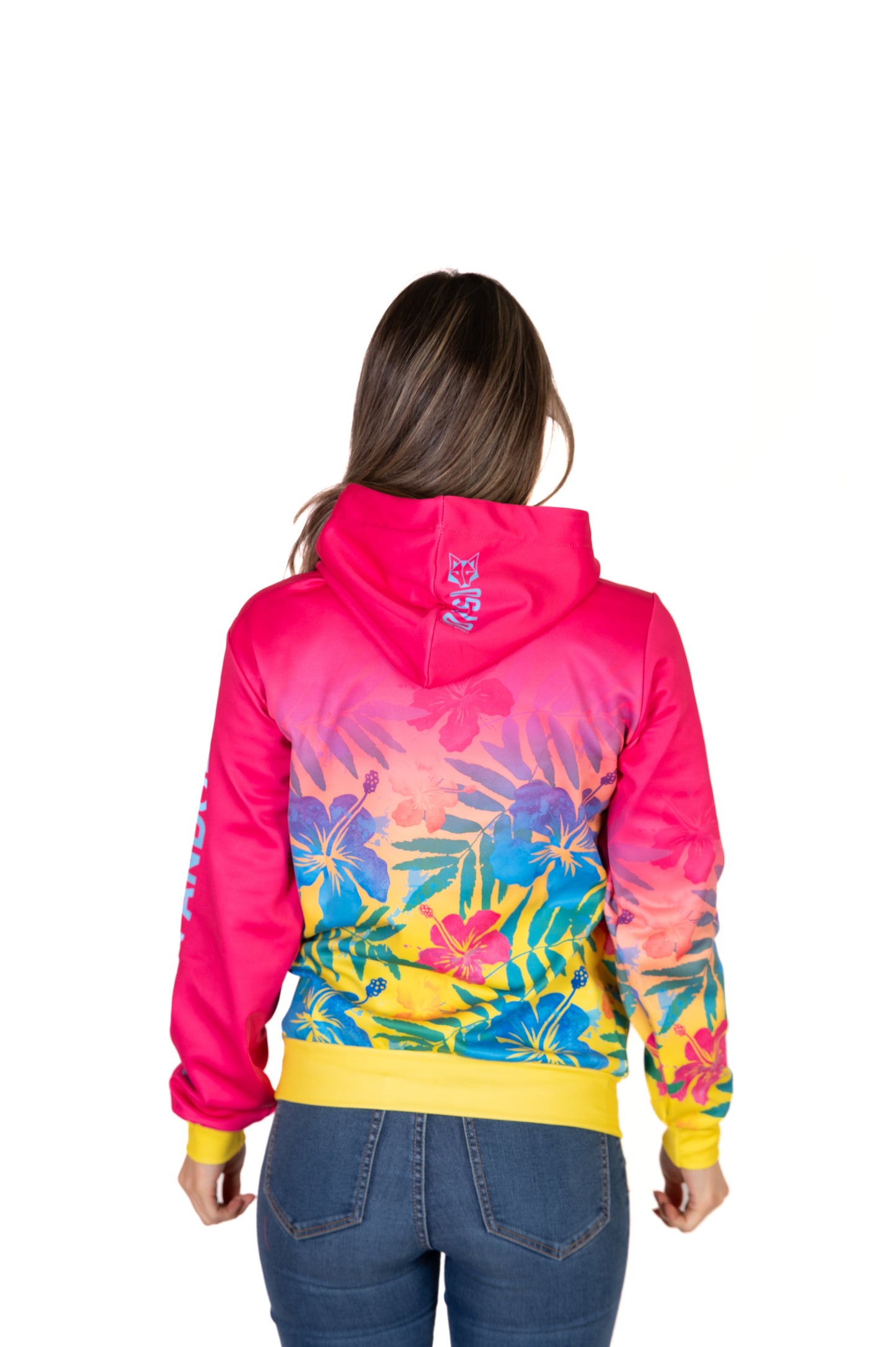 Kapuzenshirt - Blumenmuster Rosa