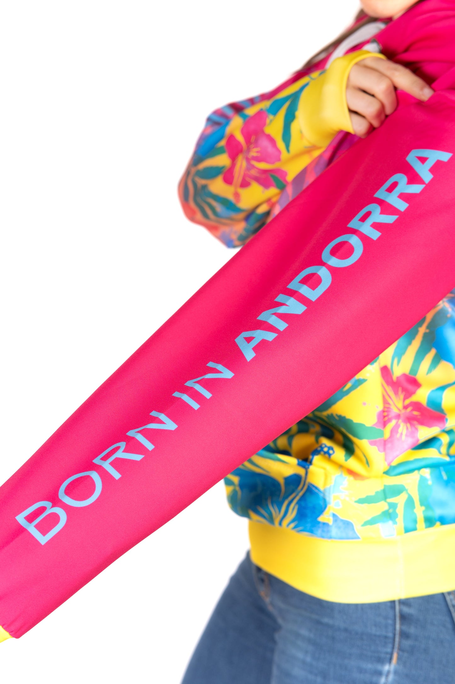 Kapuzenshirt - Blumenmuster Rosa
