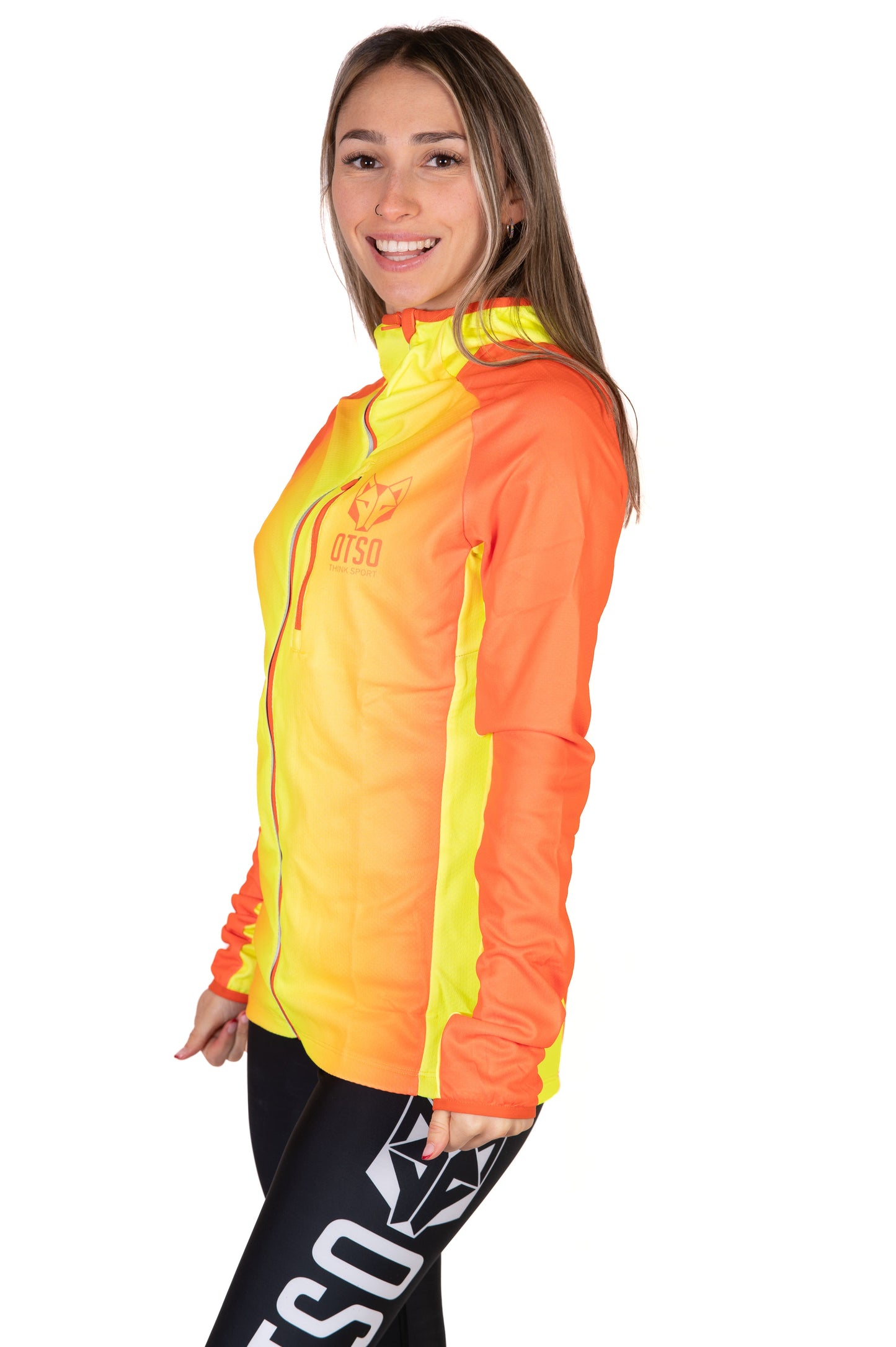 Unisex sport hoodie - Fluo Orange & Fluo Yellow
