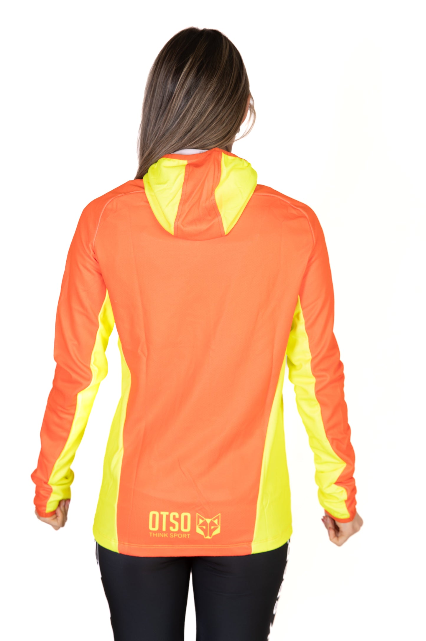 Unisex sport hoodie - Fluo Orange & Fluo Yellow