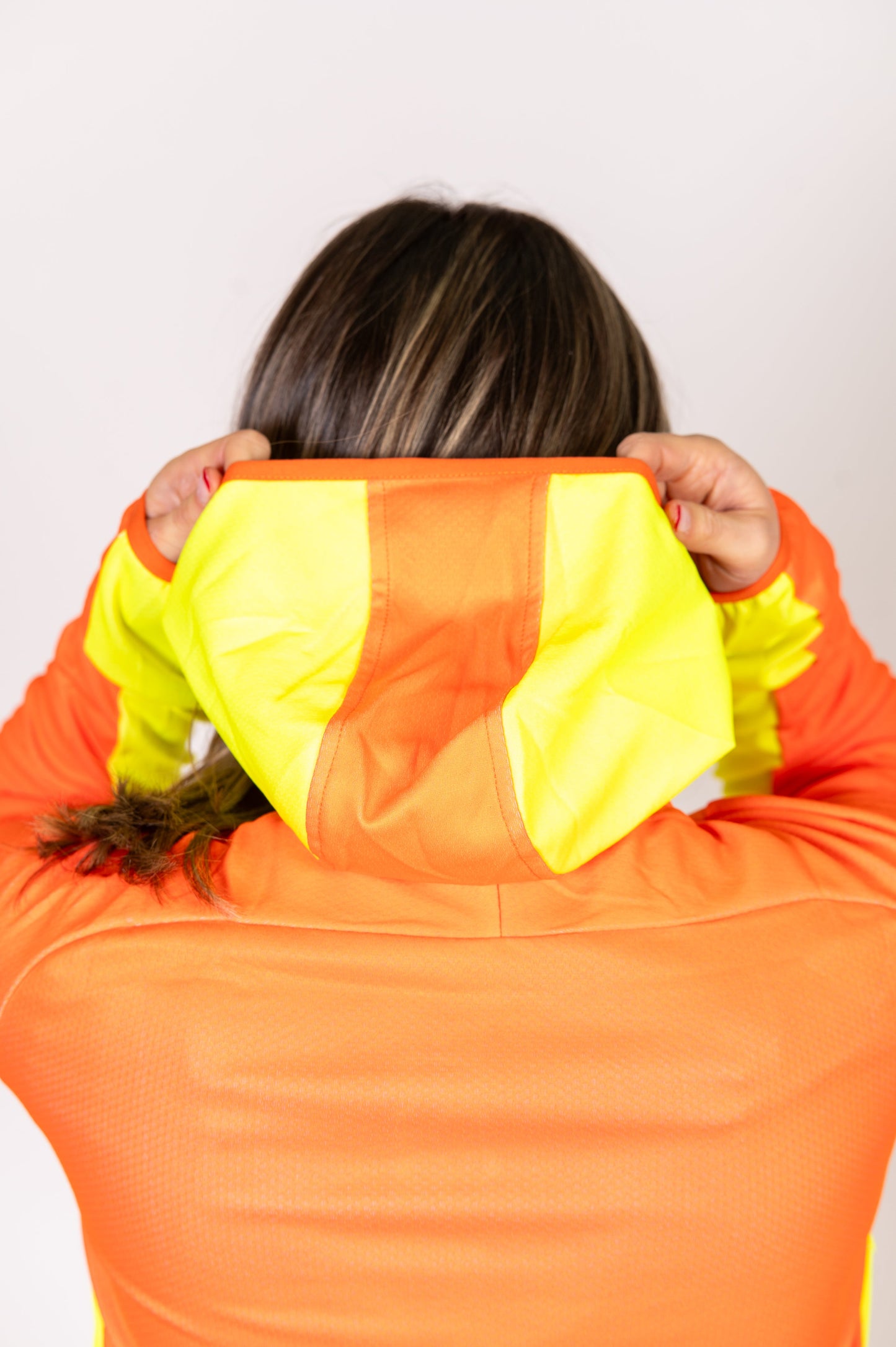Unisex sport hoodie - Fluo Orange & Fluo Yellow