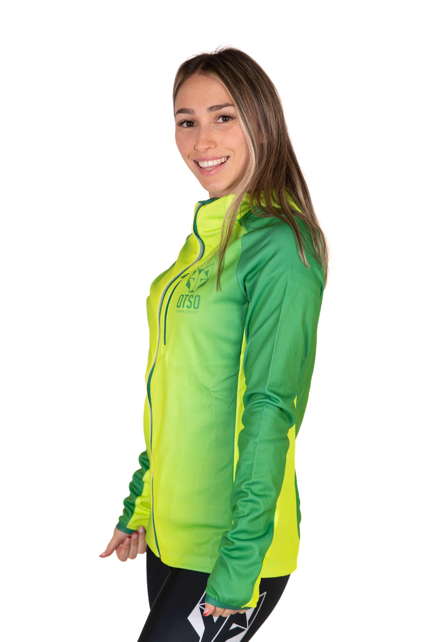 Unisex athletic hooded sweatshirt - Forest Green & Bright Green