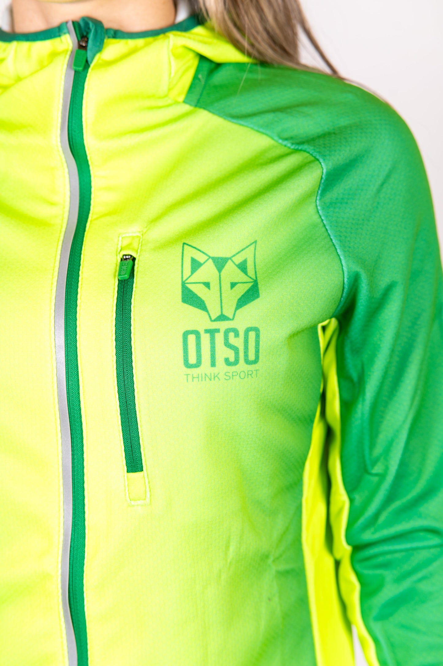 Unisex athletic hooded sweatshirt - Forest Green & Bright Green