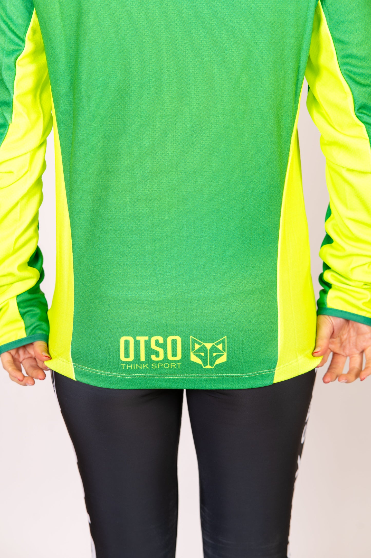 Unisex athletic hooded sweatshirt - Forest Green & Bright Green