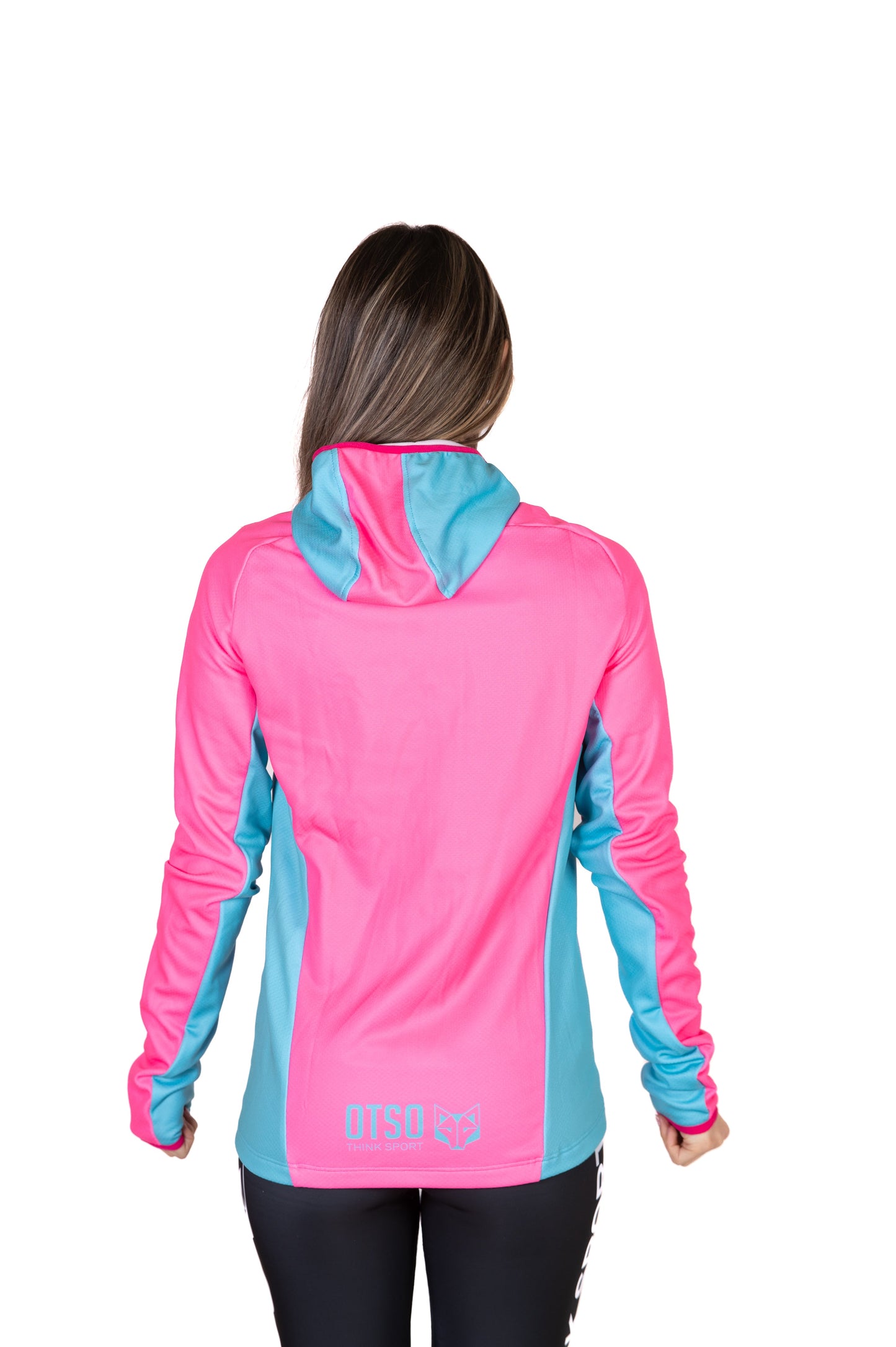 Unisex sport hoodie - Fluo Pink & Light Blue