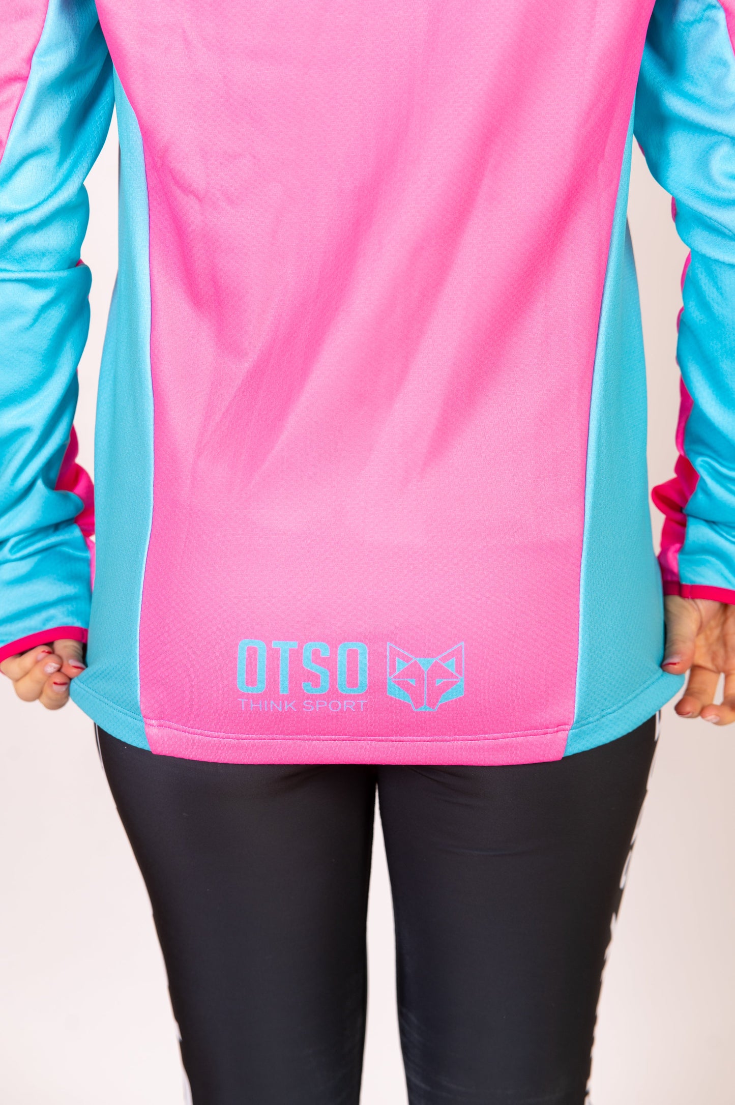 Unisex sport hoodie - Fluo Pink & Light Blue