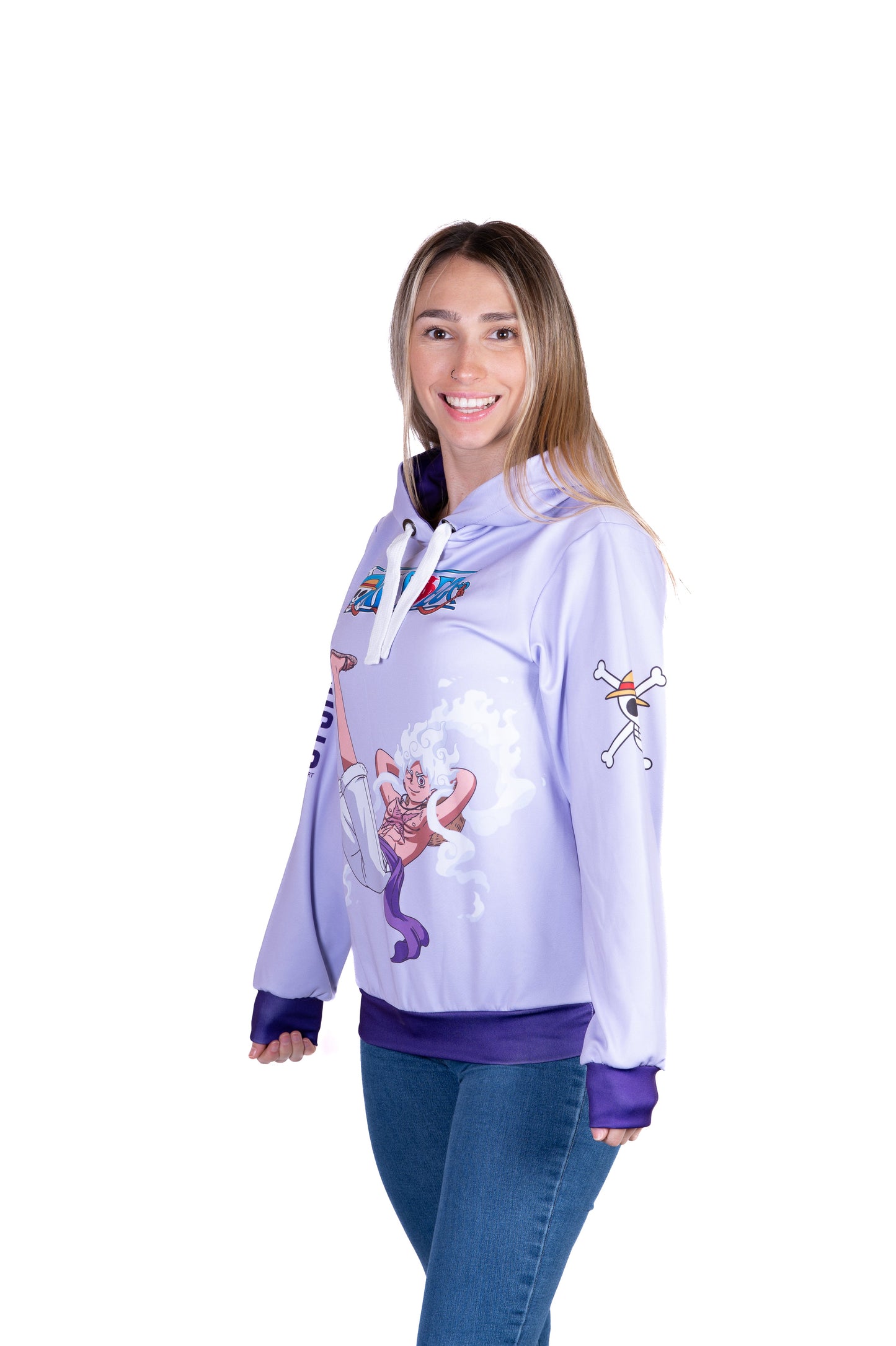 Felpa con cappuccio - One piece cappello di paglia Luffy gear5 viola