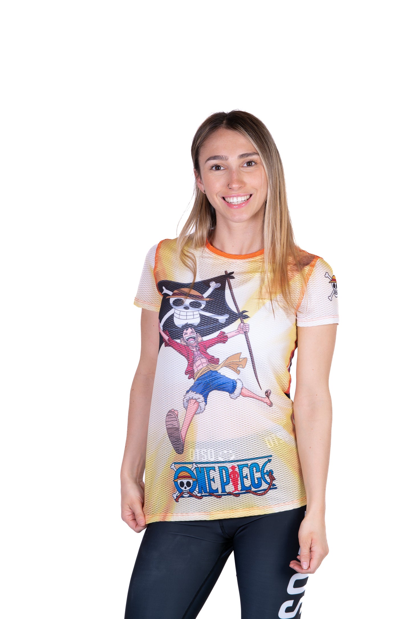T-Shirt Femme manches courtes - One piece fishman straw hat crew yellow