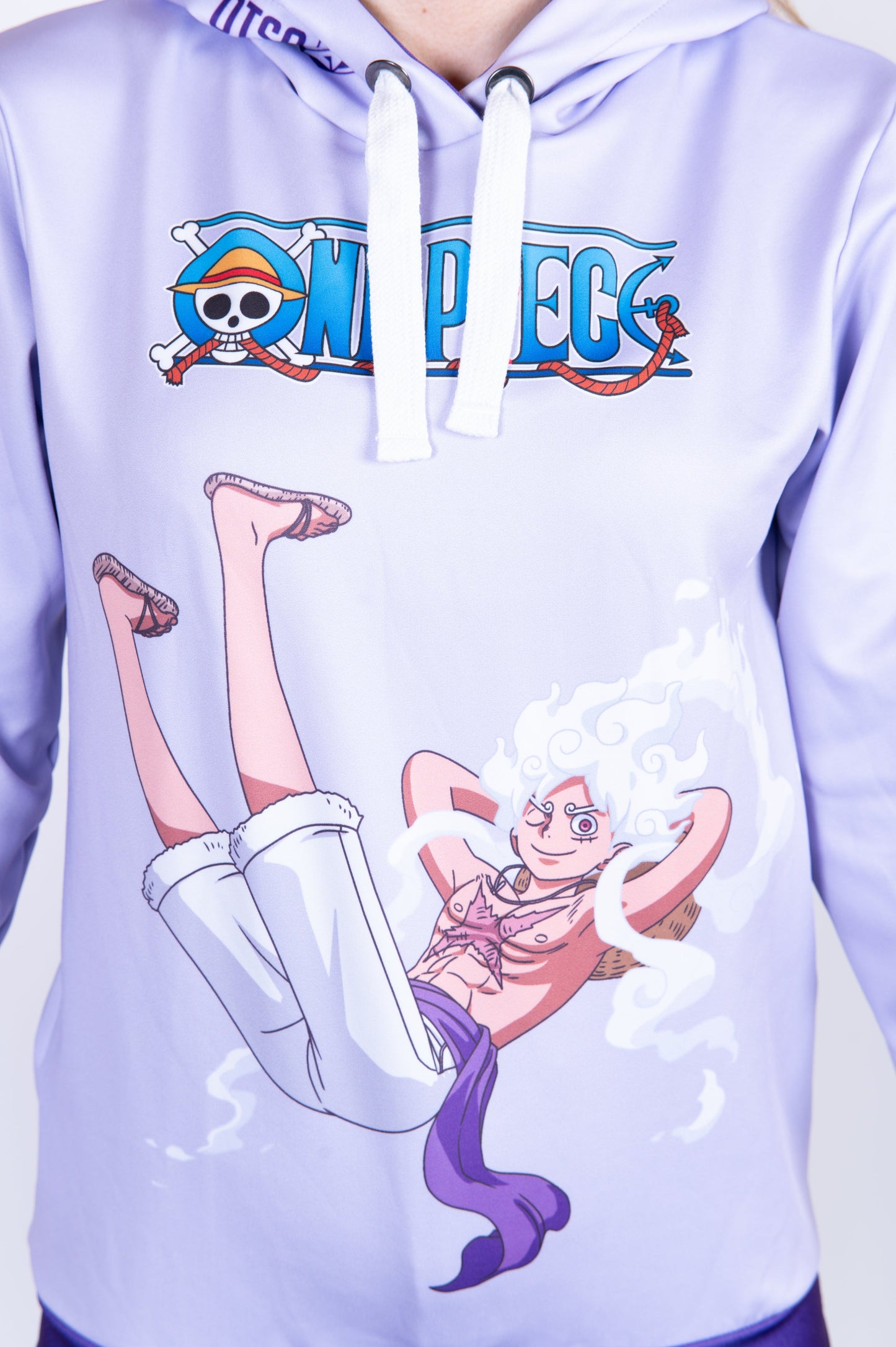 Felpa con cappuccio - One piece cappello di paglia Luffy gear5 viola