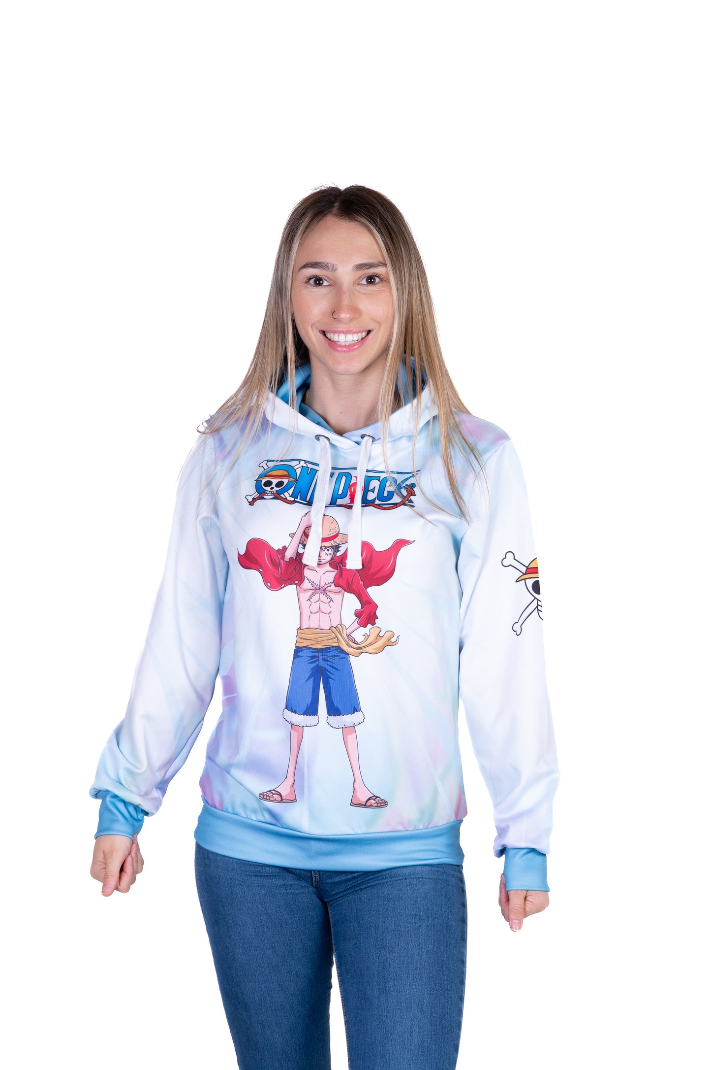 Hooded sweatshirt - One-piece Fishman Luffy and the crew green