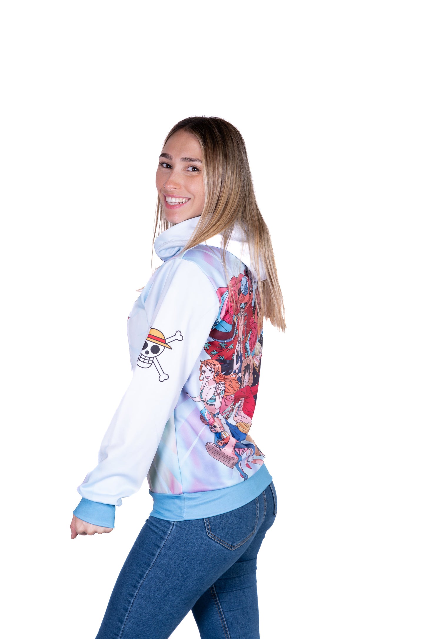 Hooded sweatshirt - One-piece Fishman Luffy and the crew green