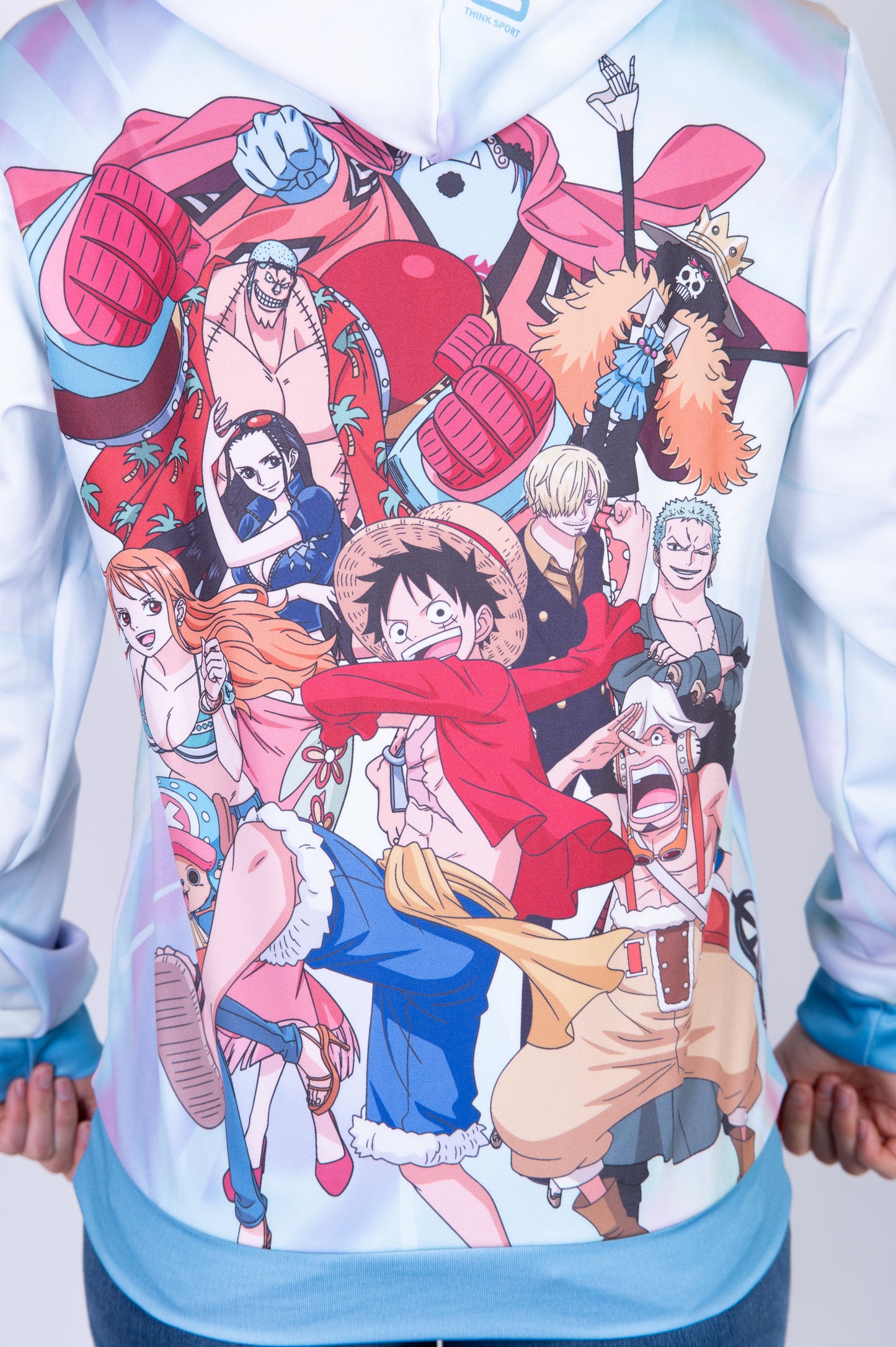 Hooded sweatshirt - One-piece Fishman Luffy and the crew green
