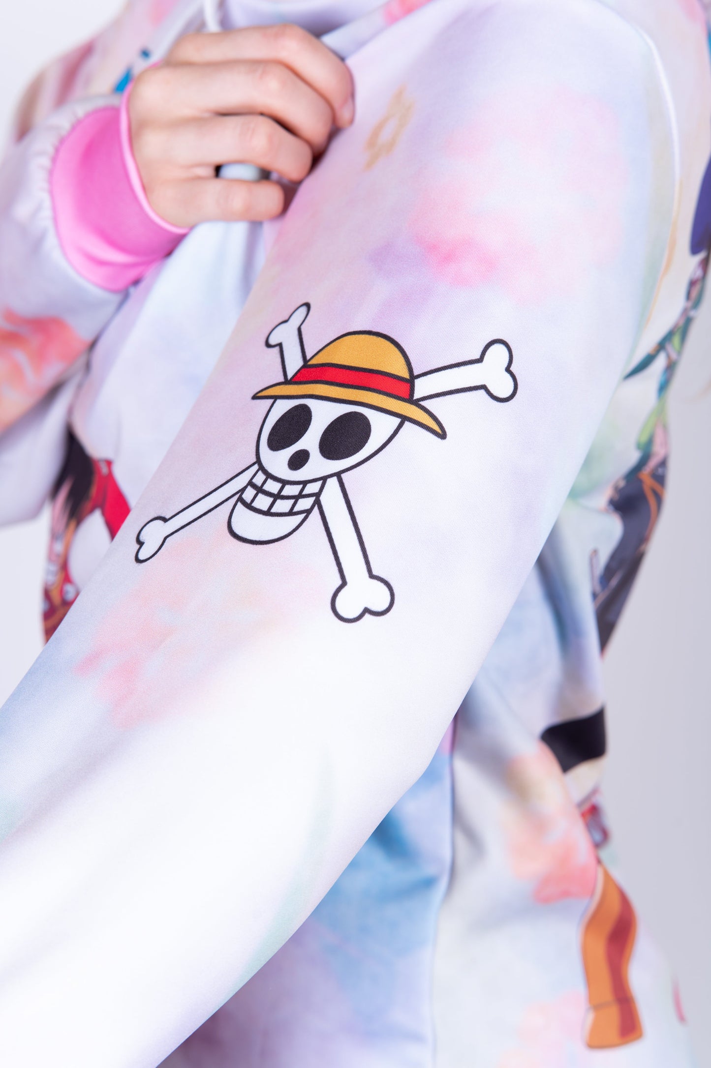 Felpa con cappuccio - One piece cappello di paglia Luffy e la ciurma rosa