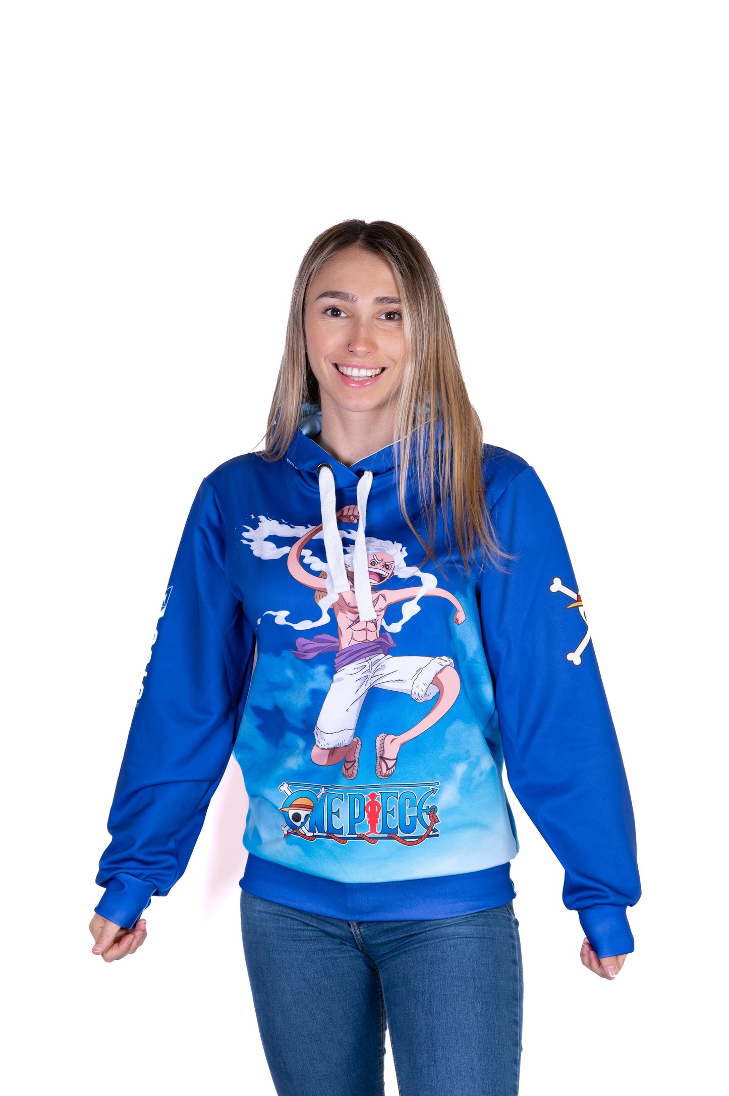 Kapuzenshirt - Einteiler Egghead Luffy und die Mannschaft Blau