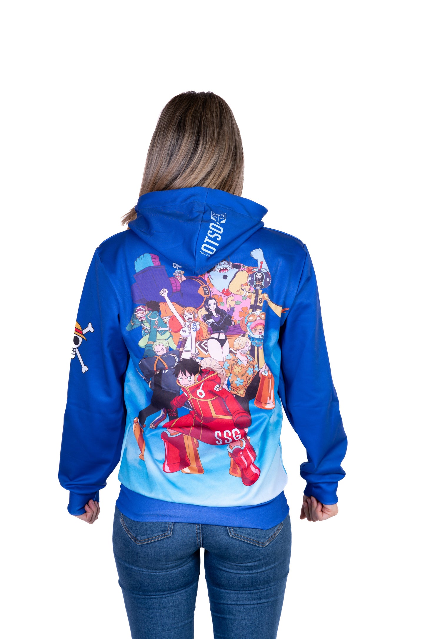 Kapuzenshirt - Einteiler Egghead Luffy und die Mannschaft Blau