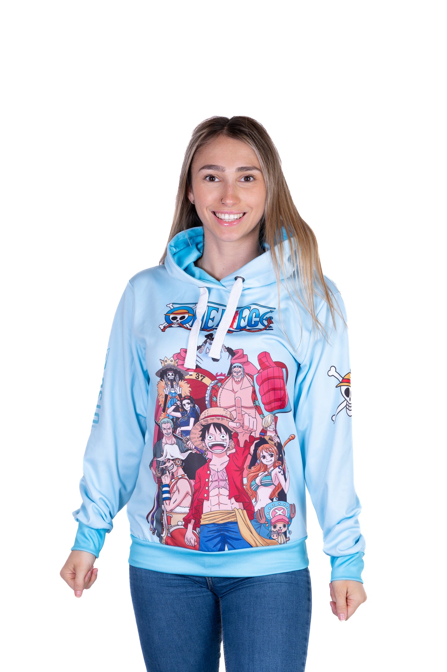 Hooded sweatshirt - One-piece fisherman's straw hat crew turquoise