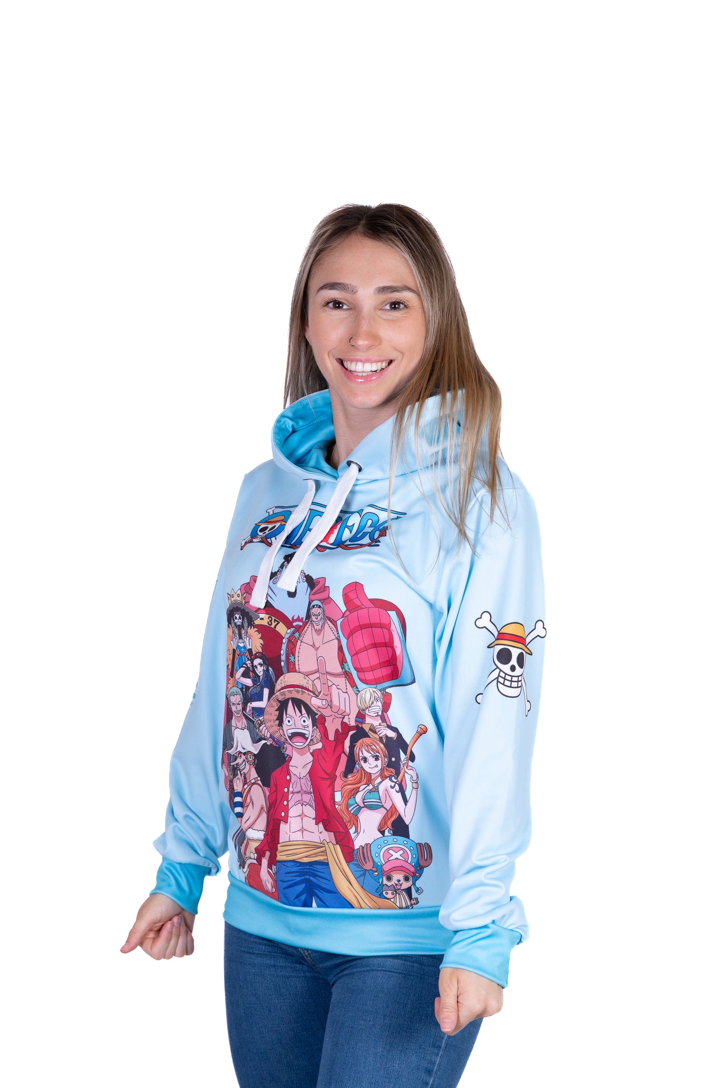 Hooded sweatshirt - One-piece fisherman's straw hat crew turquoise